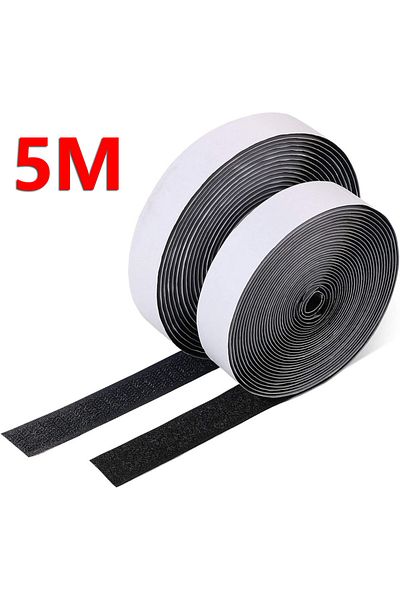 Choice 20mm Wide Black 5meter 1/3/5m Strong Self-adhesive Hook And Loop Fastener Strip Magic Nylon Sticker