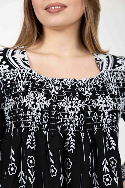 mervemoda Women's Long Sleeve Plus Size Summer Woven Dress