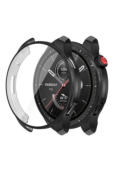 Choice Aamazfit Gtr 4 Black Soft Silicone Case Glass For Amazfit Gtr 4 Smart Watch Screen Protector Bumper