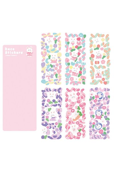 Choice A Rabbit (12 SHEETS) Imoon 12 Sheets Cute Shiny Laser Ribbon Stickers For Photo Albums Frame Diy Cra