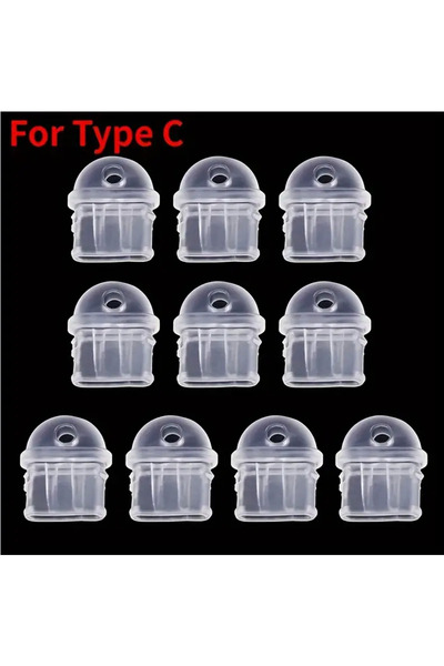 Choice 10 قطع FCS-Type-C 10 قطع سدادة غبار شفافة لمنفذ شحن iPhone/type-C/Android