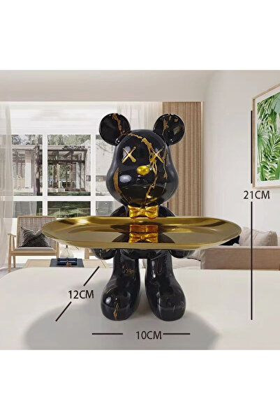 Choice تمثال صغير على شكل دب جرافيتي مقاس 21 سم لتزيين المنزل تمثال حيواني لل...