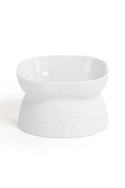 Choice وعاء طعام مزدوج الاستخدام للقطط/الكلاب باللون الأبيض، وعاء طعام مرتفع مضاد للقيء للقطط، شارب للكلاب خالٍ من التوتر