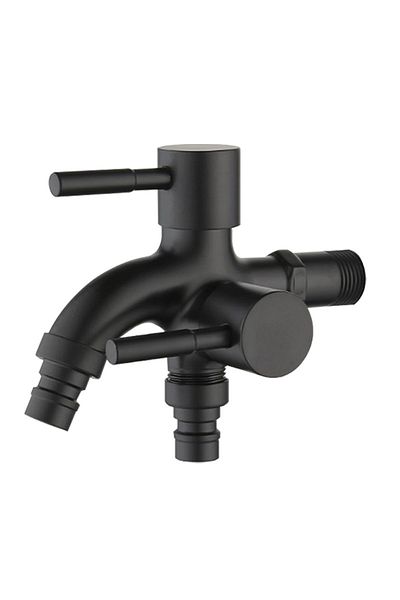 Choice Black 1pc 304 Stainless Steel Multi Functional Washing Machine, Double Outlet Faucet