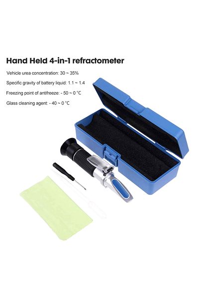 JUANJUAN With Box 4 In 1 Car Refractometer Antifreeze Coolant Tester Engine Fluid Propylene Ethylene Glycol D