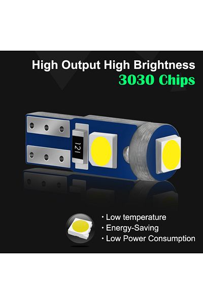Choice 10 قطع من مصابيح LED T5 بيضاء اللون W3w W1.2w LED Canbus أضواء داخلية للسيارة لوحة القيادة مؤشر تدفئة إسفين A