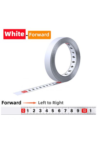 JIGHOLE 1m Forward - White 1m Self-adhesive Measuring Tape Stainless Steel Workbench Adhesive Backed Tape Me