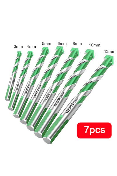 LAOA 7pcs Drill Bit Drill Bit Multifunctional Drill Bits 3-12mm Super Hard Alloy Twist Overlord Dril