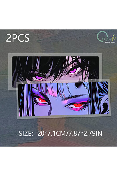 Choice 20x7.1 سم C319A3 قطعتان، ملصق عاكس لعين الأنمي للدراجات النارية والسيارات
