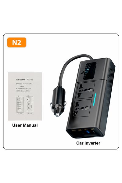 deelife N2 Car 220v Inverter 12 To 220 Voltage Power Converter 200w For 12v Vehicles