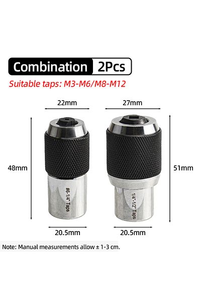 Choice Combination 2pcs M3-m12 Screw Tap Socket 3/8” Square Drive Adjustable Jaws Extractor Tool Socket Ada