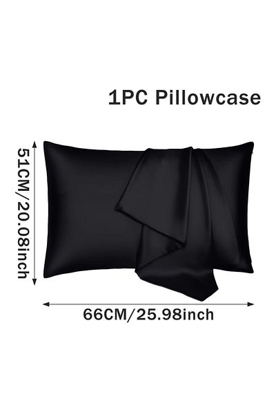 Choice Black Silk Satin Pillowcase Simple Solid Color Pillow Cover Bedding Household Smooth Multicolor Sati