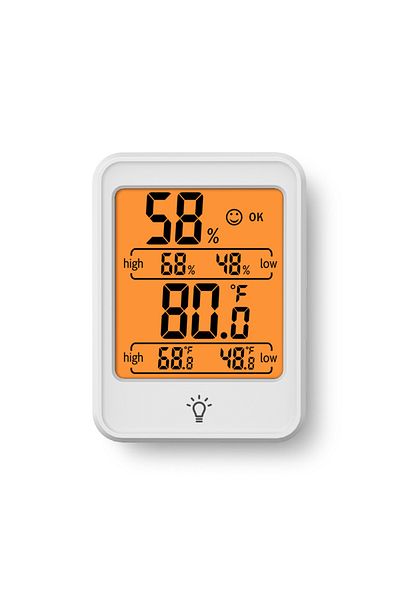 Gaqqee Mc41 White Large Size Lcd Digital Thermometer Hygrometer Indoor Room Electronic Temperature Humidity