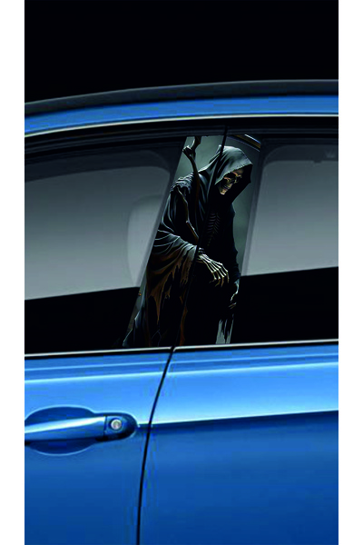 NEON Dijital Baskı Merkezi رقائق تغطية عمود باب السيارة (المجموعة اليمنى اليسرى) (2 قطعة) - 22 × 52 سم