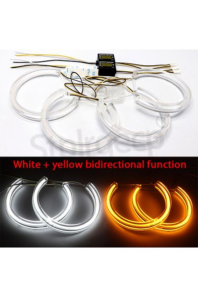 Choice 131mm X4 White Yellow Crystal Led Angel Eyes For Bmw E46 M3 E38 E39 E36 Xenon Headlight Tuning Dtm