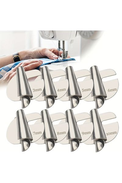 Choice 3 4 5 6 7 8 9 10mm 8pcs Sewing Rolled Hemmer Foot Set 3-10mm Wide Rolled Hem Pressure Foot Sewing Ma