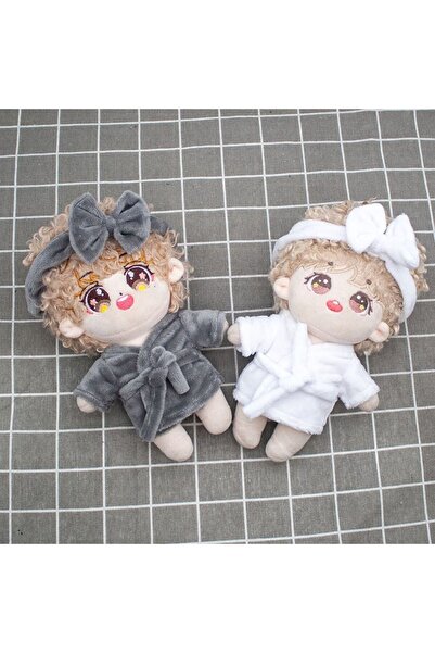 Choice بيجامات مخملية بيضاء جديدة لطيفة من القطن بطول 10 سم مع عصابة رأس لدمي...