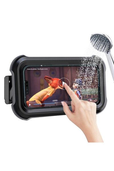 Choice حامل هاتف أسود مقاوم للماء مع دوران 480 درجة وزاوية قابلة للتعديل وحام...