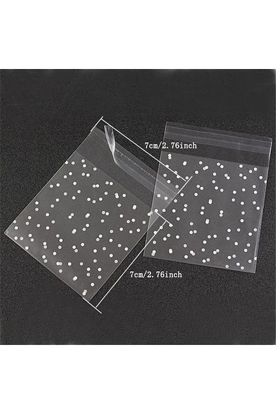 Choice - 7x7cm 100pcs Plastic Transparent Packing Cellophane Bag Polka Dot Candy Cookie Gift Bag Diy Self A