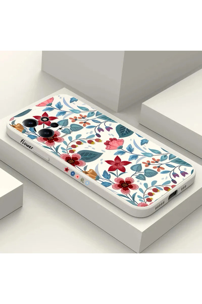 Choice غلاف هاتف سيليكون مربع بأربعة أزهار لطيفة لهاتف Redmi Note 13 Pro 5G لهاتف Xiaomi Redmi Note 13 12 Pro Plus