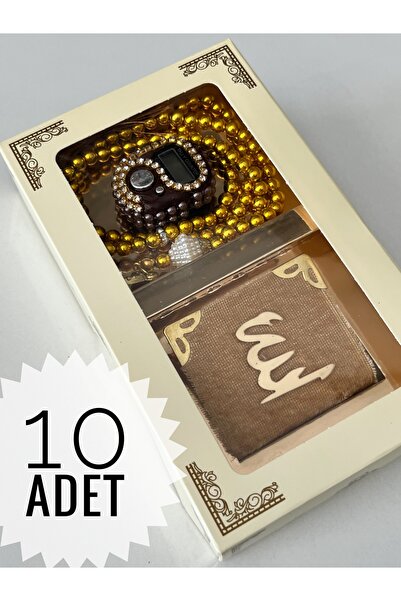 AYHANHOME 10 Adet Hediyelik Çeyizlik Kutulu Mini Kur'an-ı Kerim Tesbih Ve Taş...