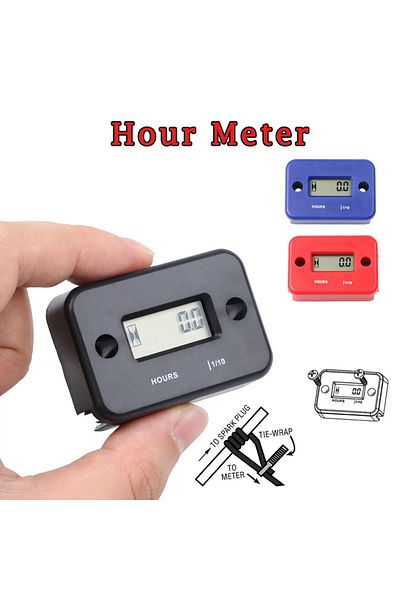 Choice Kebidumei Motorcycle Digital Hour Meter Gauge Stroke Gas Engine Inductive Tachometer Waterproof I...