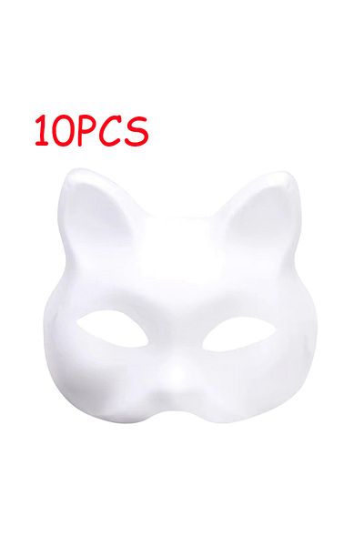 Choice 10pcs 1/2/3/5/8/10pcs Masquerade Cat Face Masks Diy Party Masks Props Paintable Blank Masks Party Co