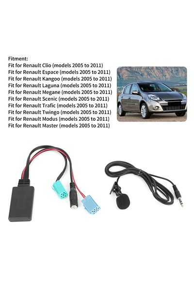 Choice 6Pin   Cable Car Stereo AUX‑IN Adapter with Microphone Fit for Clio/Espace/Megane