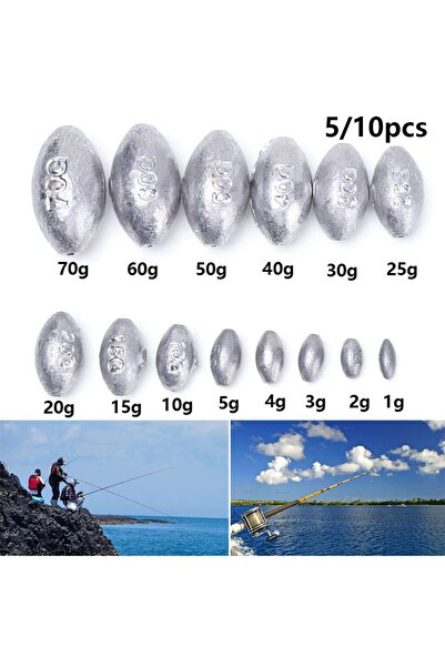 Choice 5g-10pcs 5/10Pcs High Quality Line Sinkers Weights Olive Shaped Sinker...