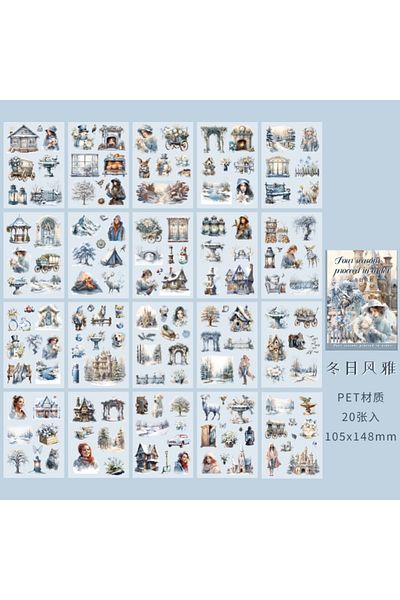 Choice B 20 Sheets,garden Sticker Book , Scrapbook Material Journal Notebook Phone Case Diary Aesthetic De.