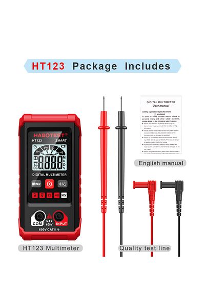 Choice Ht123 Habotest Ht123 Smart Digital Multimeter Ac/dc Voltage Resistance Continuity Measurement Tester