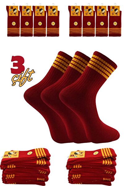 Genel Markalar Şirin Şirin Taraftar Futbol Spor Çocuk Çorap Sarı & Kırmızı 3 ...