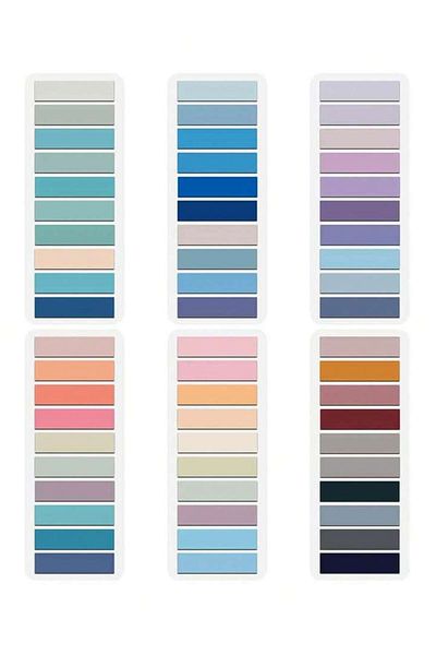 Choice 6pcs Mixed Color Sticky Index Tab, Simple Multi-purpose Index Tab For Page Marking Classify File