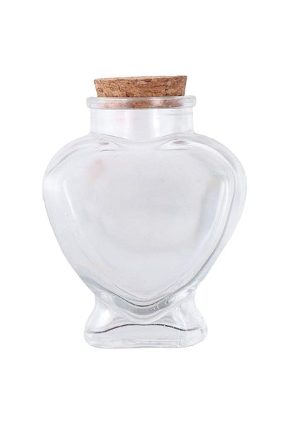 Choice Light Grey Empty Mini Glass Heart-shaped Bottles With Cork Stoppers Small Glass Bottles Jars For Diy