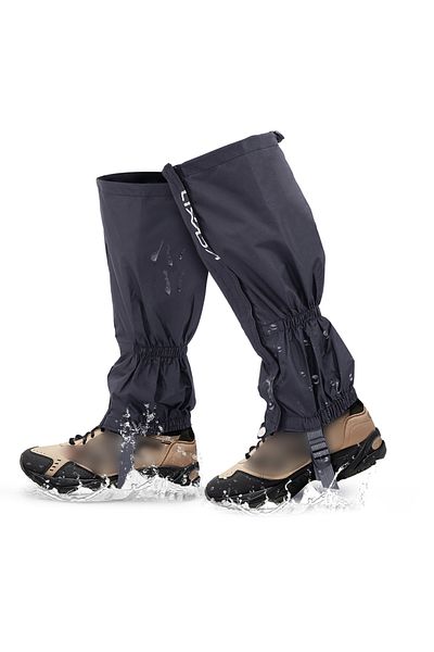 Choice مقاس واحد أسود من Lixada Gaiters للاستخدام في الهواء الطلق والتزلج والتخييم والمشي لمسافات طويلة وتسلق الجبال ومضاد للماء والثلوج ومضاد للرياح