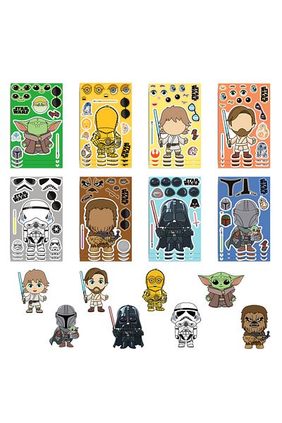 Choice 8pcs All 8pcs Disney Star Wars Puzzle Sticker Make A Face Cartoon Toys For Diy Phone Laptop Luggage