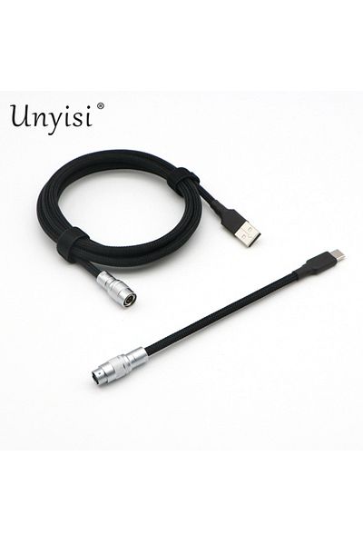 Choice كابل USB-A إلى USB-C Type-C بطول 1.5 متر - 15 سم من باراكورد أسود وغطاء مزدوج من مادة PET للوحة المفاتيح الميكانيكية