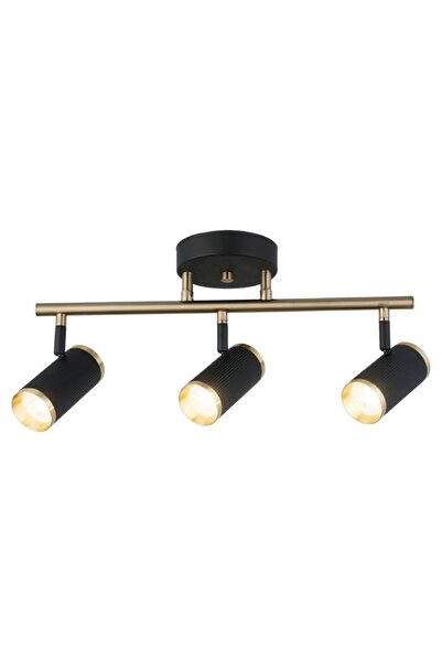 LUCEA LUME 3'LÜ SİYAH ANTİK LAK SIRALI PLAFONYER AVİZE