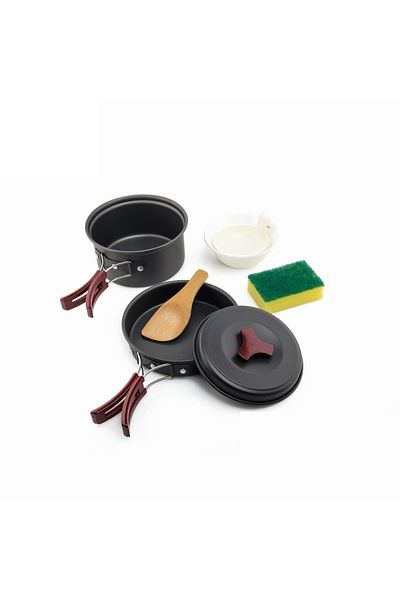 Choice 1-2persons Standard1 Widesea Camping Cookware Set Outdoor Pot Tableware Kit Cooking Water Kettle Pan