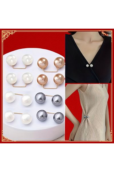Choice 8pcs Mixed 8pcs Pearl Non-slip Safety Pins Dress Brooch Decoration Dress Waist Fastening Pins Collar