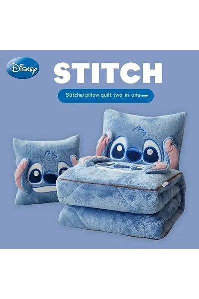 Choice 40x40cm Open 105x145 A Disney Stitch Throw Pillow Blankets Two In One Kawaii Flannel Thickened Nap B