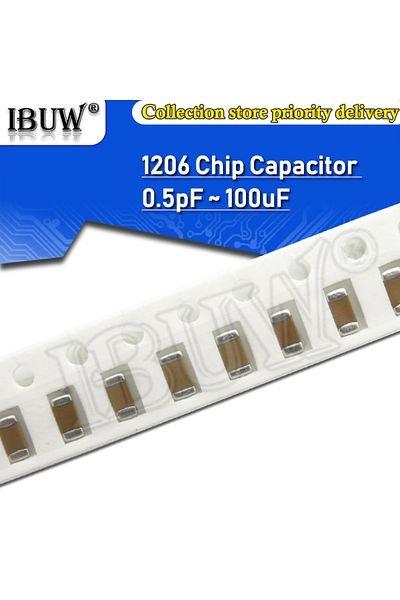 IBUW 100nf 100pcs 1206 Smd Chip Multilayer Ceramic Capacitor 0.5pf - 100uf 10pf 100pf 1nf 10nf 15nf 100nf