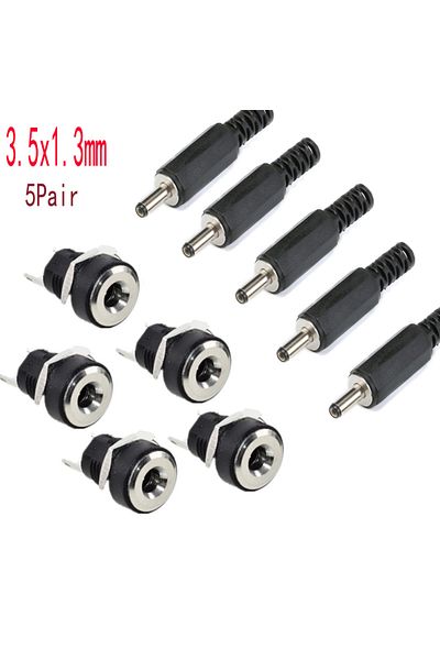 Choice Type S 5pair 10pcs Dc 5.5x2.1mm 3.5x1.3mm 2.1 2.5 Connectors Dc Power Plug Male Female Jack Socket N