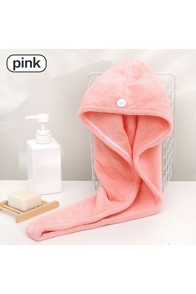 Choice Pink Hair Towel Wrap Fast Dry Hair Towel Super Absorbent Microfiber Coral Velvet Hair Drying Towel Q