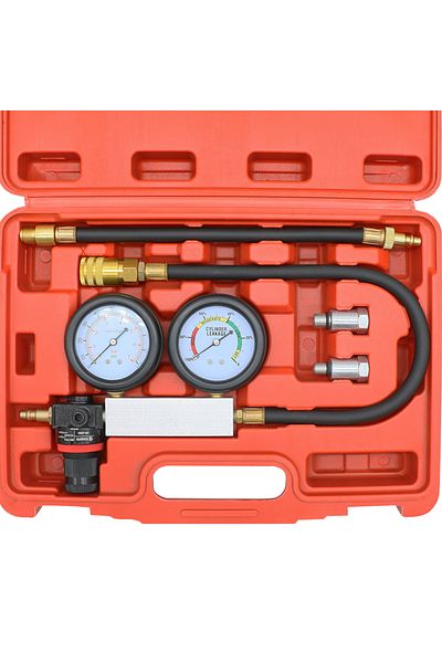 Choice With Box Tu-21 Cylinder Leak Tester Compression Leakage Detector Set Double Gauge Petrol Engine Leak