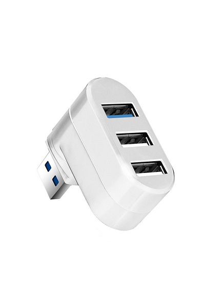 OEING موزع USB صغير متعدد المنافذ 2.0 White-hub2.0، محول موزع USB عالي السرعة دوار لأجهزة الكمبيوتر المحمولة