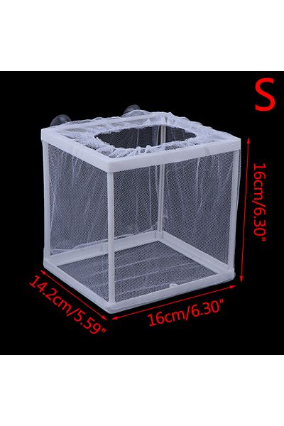 ZLinKJ S 1pc Fish Breeding Mesh Box For Home Aquarium Small 16*14.2*16cm, Large 26.3*15*16cm