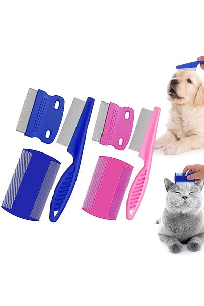 Choice Flea Comb Cat Grooming Comb Set 3 Pcs/set Removes Mucus and Crust Small Lice Flea Combs Cats Supp...