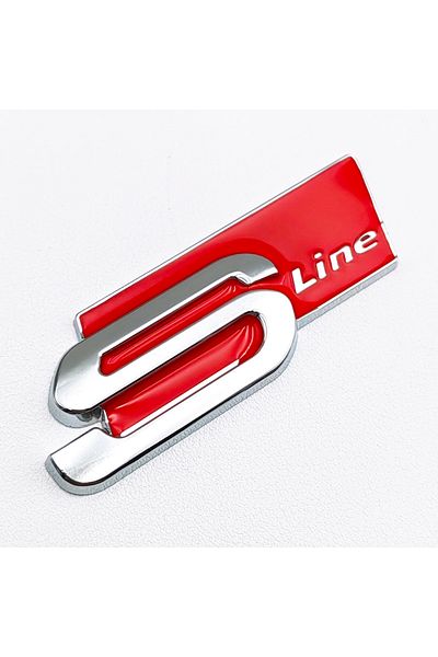 Choice شعار S Line المعدني ثلاثي الأبعاد باللون الأحمر والفضي لسيارة Audi Sline A1 A3 A4 A5 A7 Q2 Q5 Q