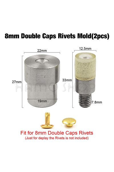 Hamoshop 8mm Cap Rivet Mold Hand Press Machine Metal Dies Mold Eyelet Double Cap Rivets Snap Fastener Buttons